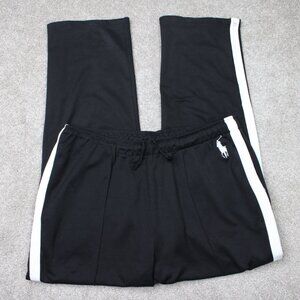 Polo Ralph Lauren Sweatpants Mens XL Black/White Zip Ankle Joggers 32" inseam